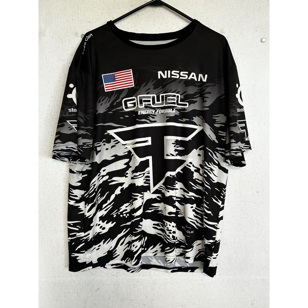 FaZe Clan Jersey Mens XL Black Gaming ESport 10 G FUEL Nissan Verizon USA